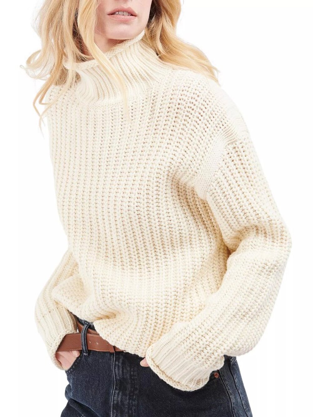 Barbour Rockcliffe Aran Sweater Cream Size 10 NWT - So Soft and Cozy